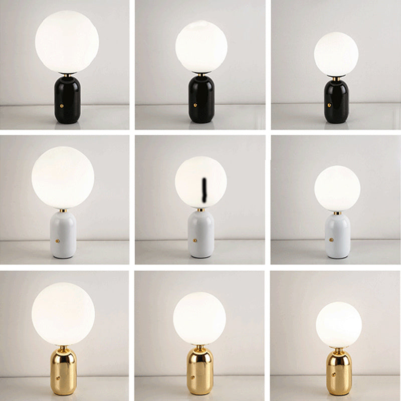 Electroplate Metal Table Lamp in Modern Luxury Style Glass Globe Table Light for Interior Spaces