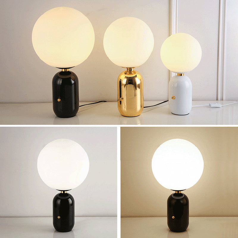 Electroplate Metal Table Lamp in Modern Luxury Style Glass Globe Table Light for Interior Spaces