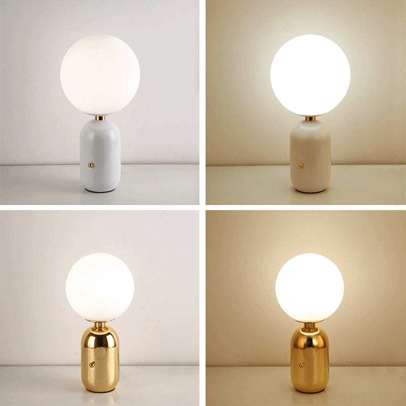 Electroplate Metal Table Lamp in Modern Luxury Style Glass Globe Table Light for Interior Spaces