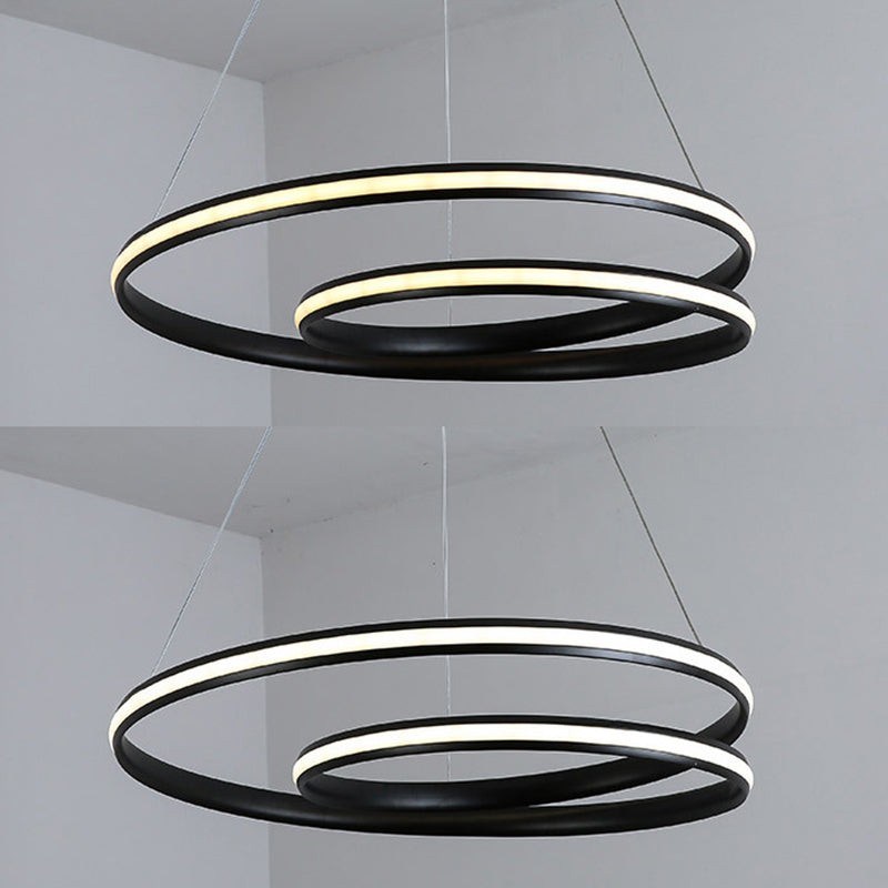 Lámpara de colgación lineal de aluminio LED minimalista moderno con sombra de silicona