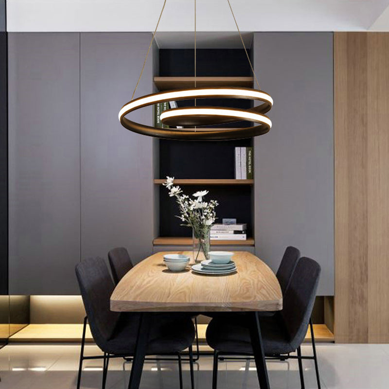 Lámpara de colgación lineal de aluminio LED minimalista moderno con sombra de silicona