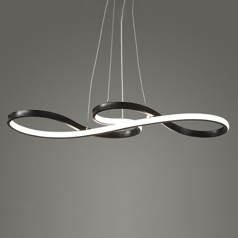 Silicone Linear LED Pendant Light in Modern Concise Style Aluminium Indoor Hanging Lamp