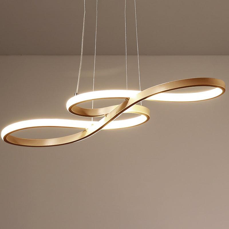 Silicone Linear LED Pendant Light in Modern Concise Style Aluminium Indoor Hanging Lamp