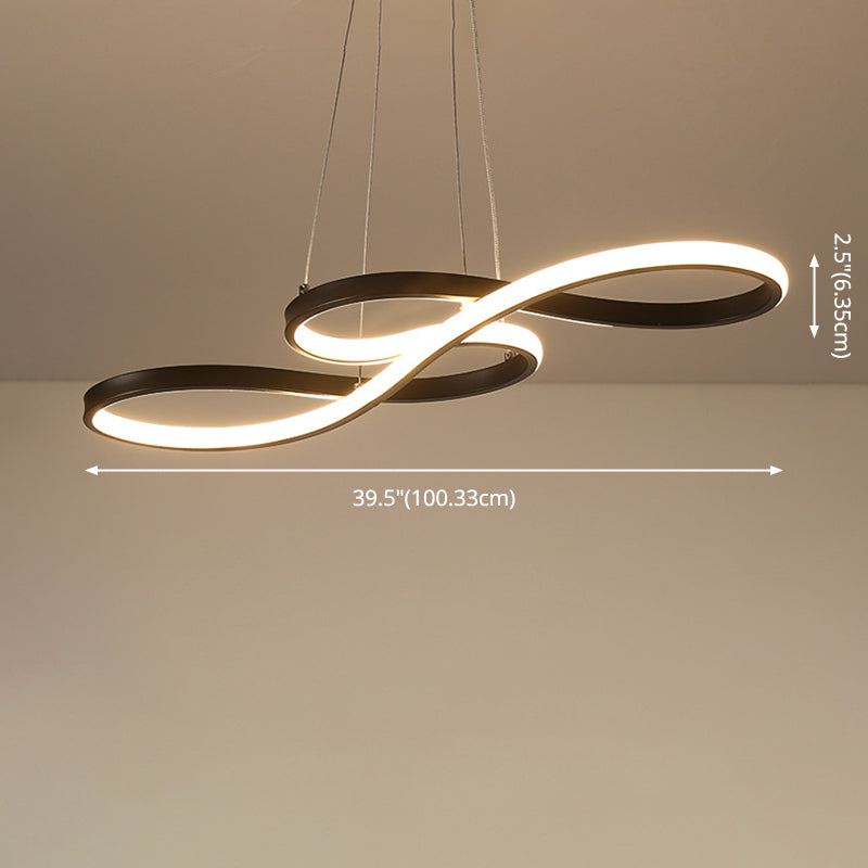 Silicone Linear LED Pendant Light in Modern Concise Style Aluminium Indoor Hanging Lamp