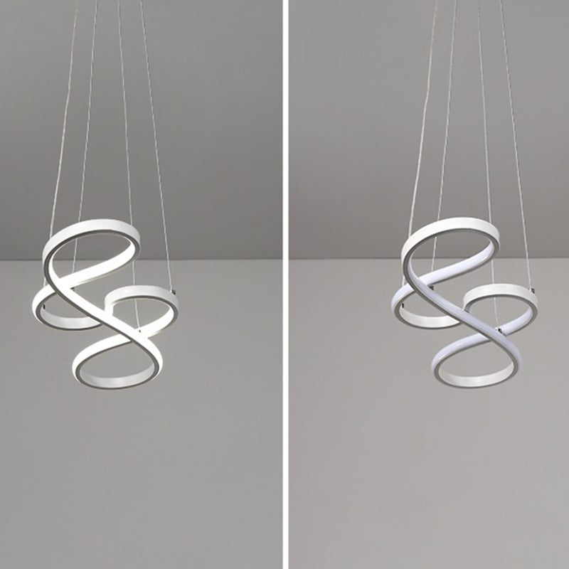 Pendante LED linéaire en silicone dans la lampe suspendue en aluminium à style concis moderne