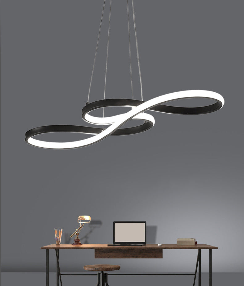 Silicone Linear LED Pendant Light in Modern Concise Style Aluminium Indoor Hanging Lamp