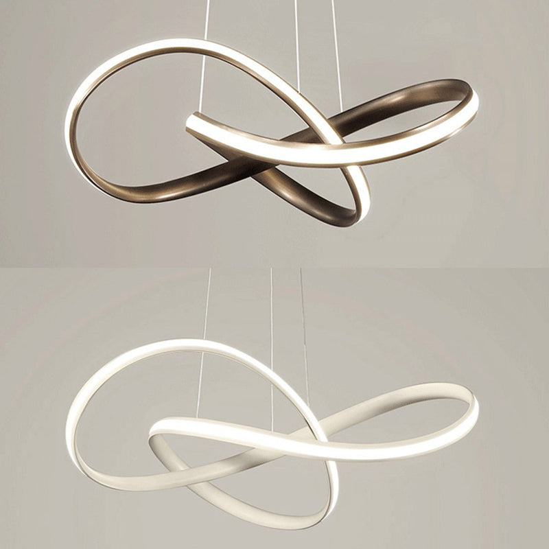 Lámpara de colgación lineal de aluminio LED minimalista moderno con sombra de silicona