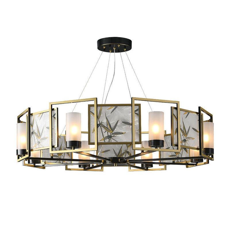 Contemporary Bronze Copper Hanging Chandelier Circle Ceiling Hanging Light Fixture