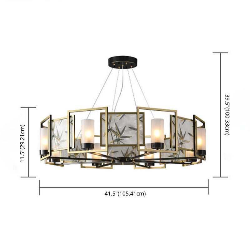 Contemporary Bronze Copper Hanging Chandelier Circle Ceiling Hanging Light Fixture