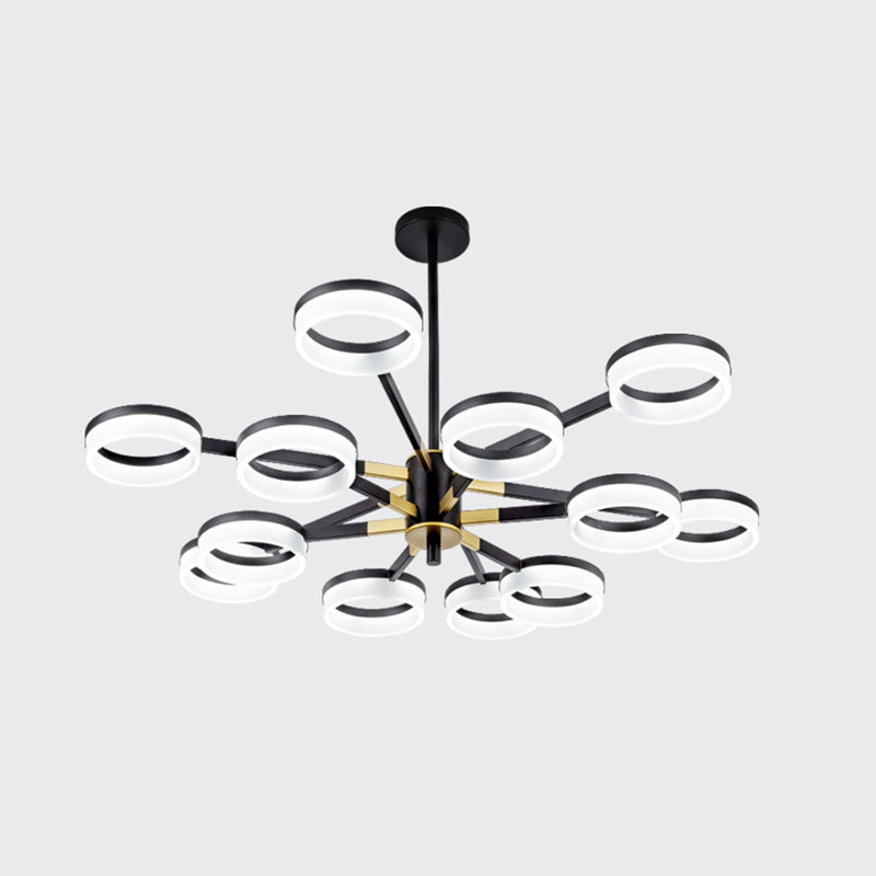 Modern Chandelier Lights Multiple Rings Pendant Lighting Fixtures Metal Chandelier