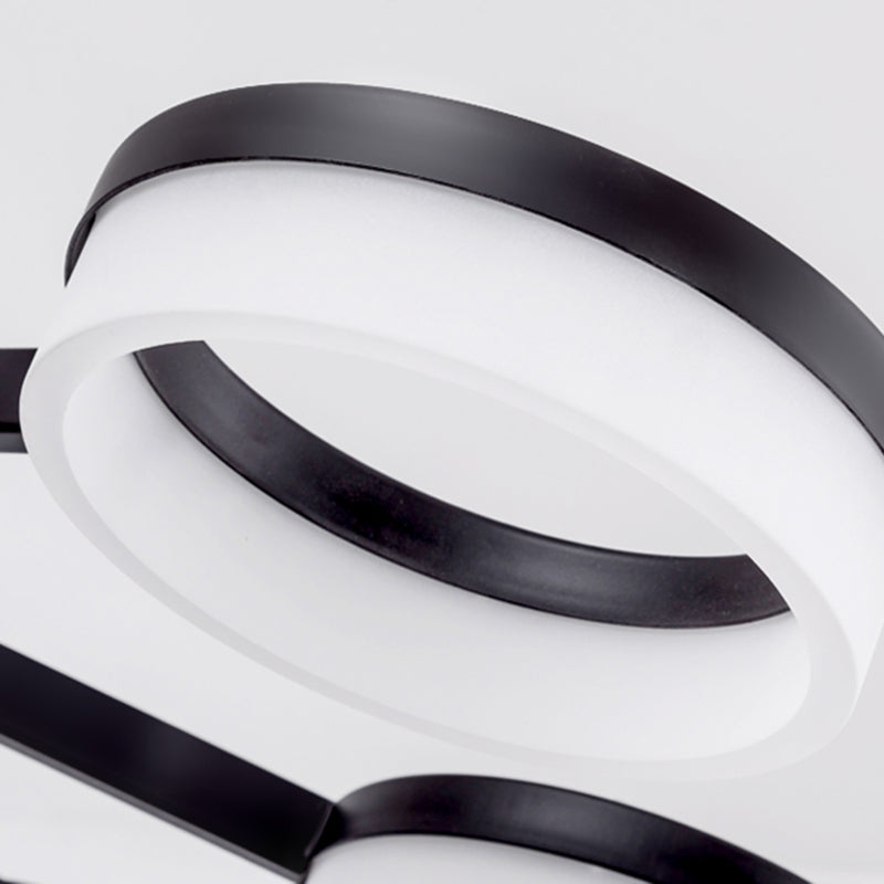 Modern Chandelier Lights Multiple Rings Pendant Lighting Fixtures Metal Chandelier