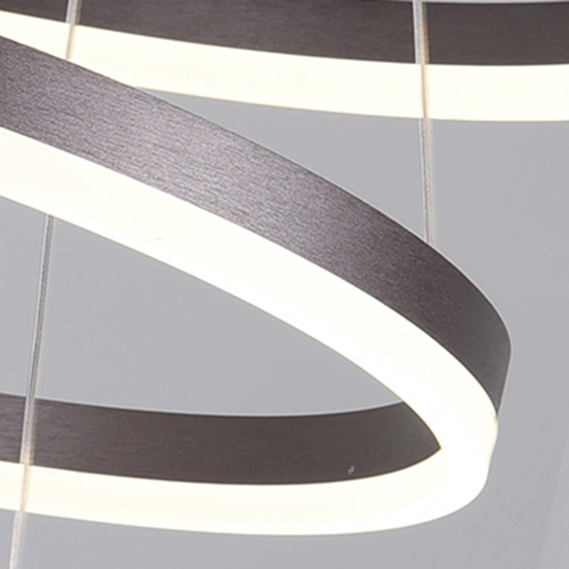 Modern Black Chandelier Multiple Rings Pendant Lighting Metal Chandelier
