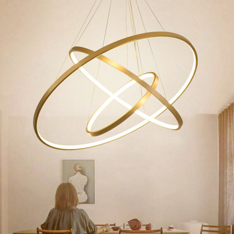Modern Gold Chandelier Multiple Rings Pendant Chandelier Metal Chandelier