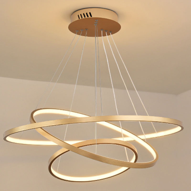Modern Gold Chandelier Multiple Rings Pendant Chandelier Metal Chandelier