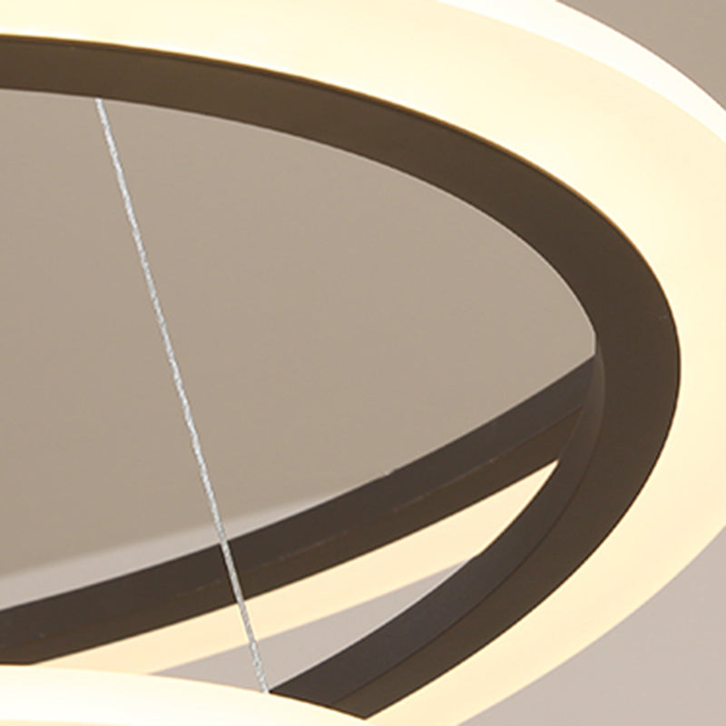 Large Modern Chandelier Multiple Rings Hanging Light Fixtures Metal Chandelier