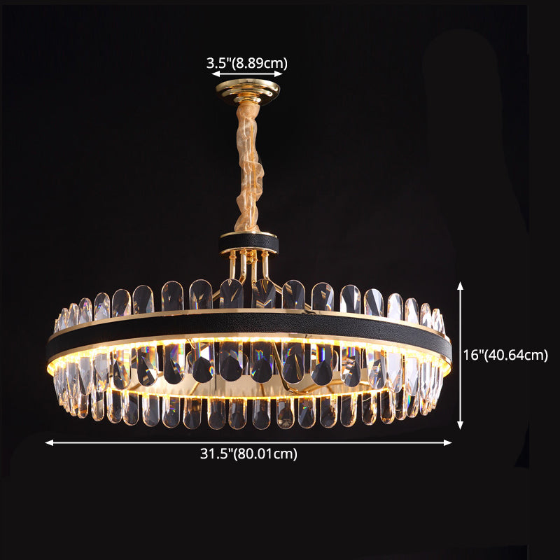 Éclairage de salle à manger moderne lustre circulaire suspendue suspendue cristal