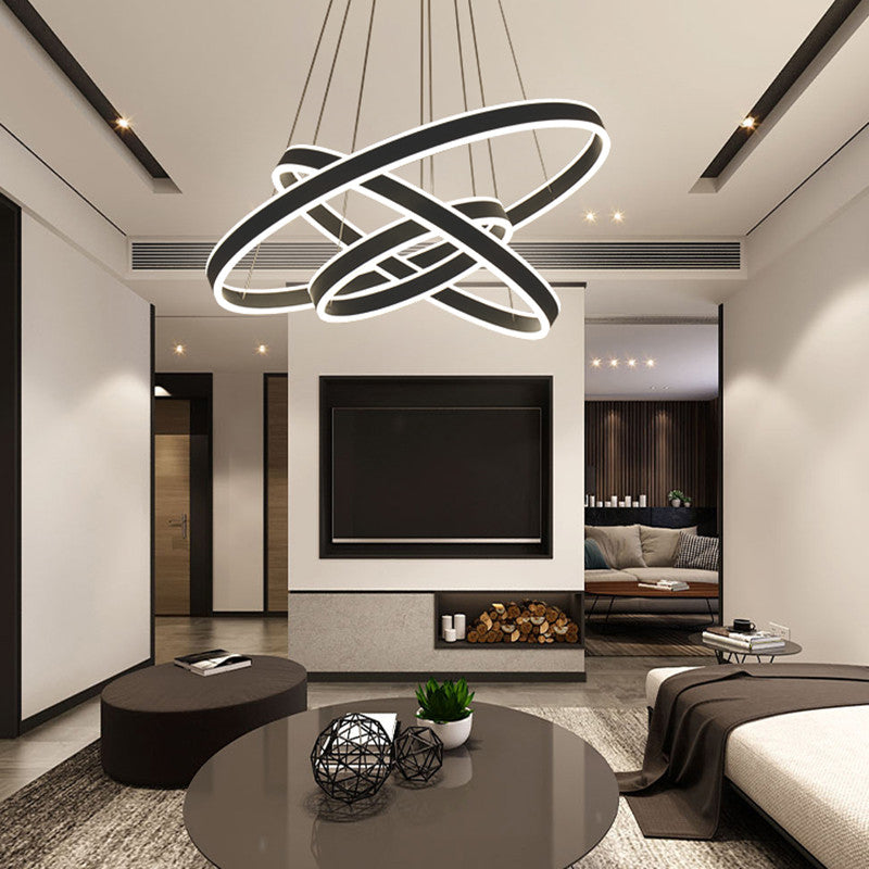 Modern Chandeliers For Dining Room Multiple Rings Chandelier Lighting Fixtures