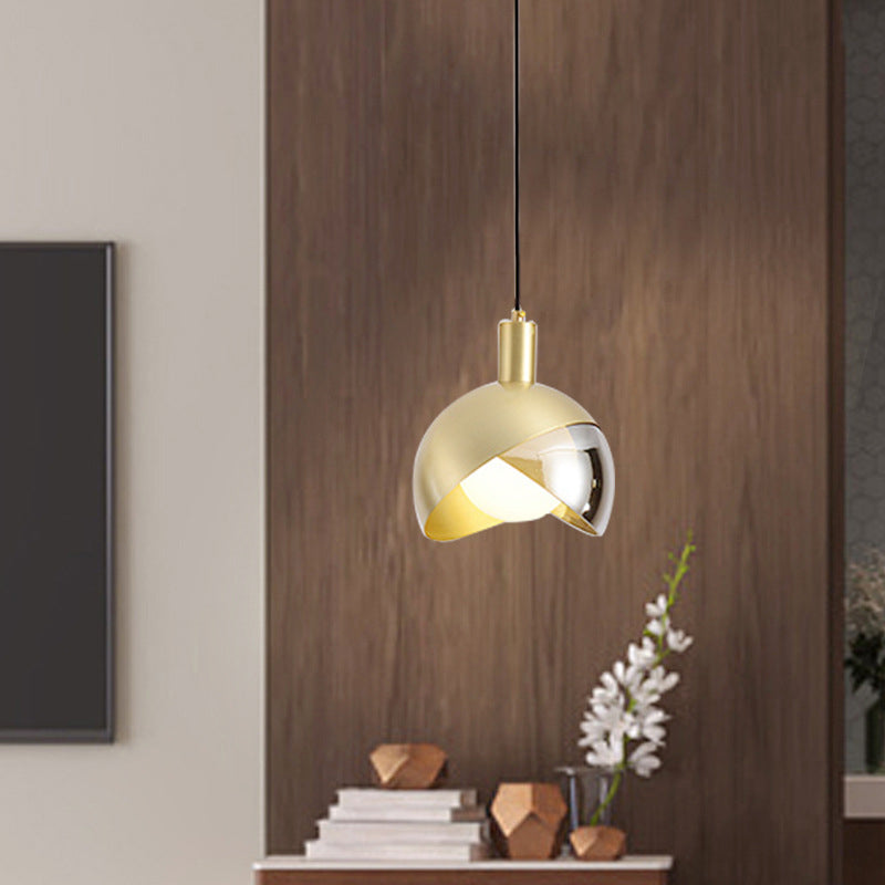 Modern Luxury Single Pendant Light Electroplate Iron Globe Hanging Lamp for Interior Spaces