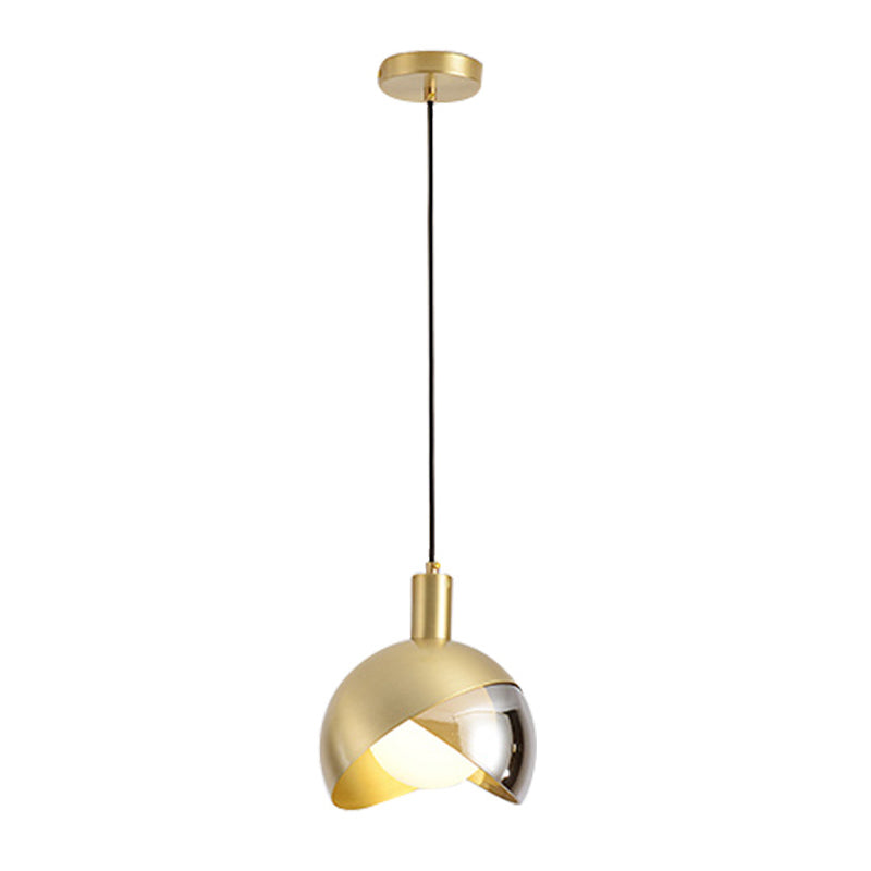 Modern Luxury Single Pendant Light Electroplate Iron Globe Hanging Lamp for Interior Spaces