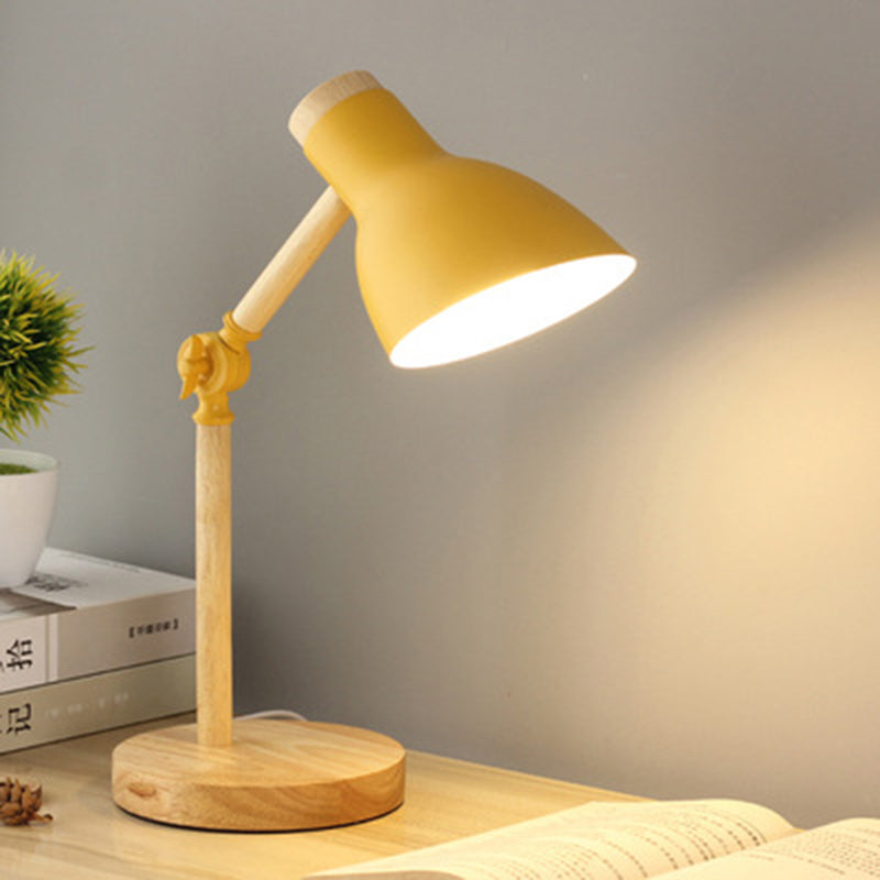 Smeedijzeren koepel tafellicht in moderne eenvoud houten macaron tafellamp voor binnenruimtes