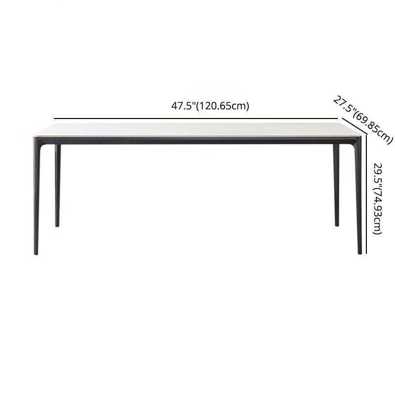 Minimalist Style Dining Table Set with Sintered Stone Table and PU Chairs