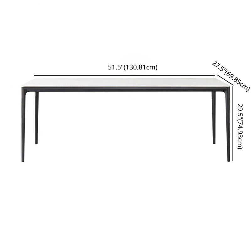 Minimalist Style Dining Table Set with Sintered Stone Table and PU Chairs