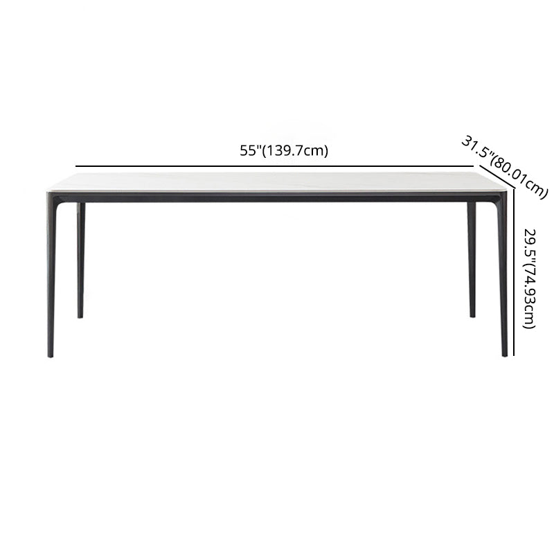 Minimalist Style Dining Table Set with Sintered Stone Table and PU Chairs