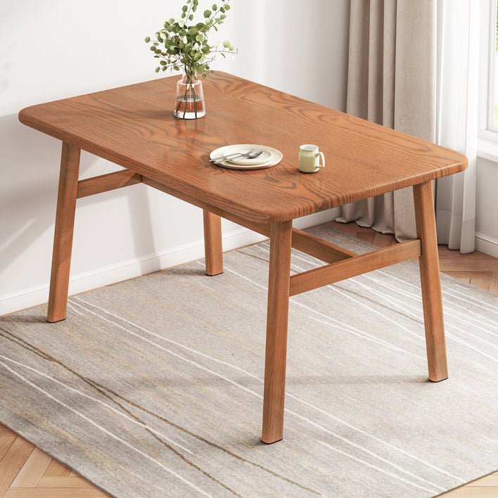 Modern MDF Top Rectangle Shape Dining Set Standard Brown Dining Set With 4 Legs Table