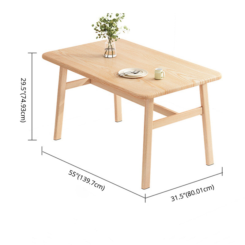 Modern MDF Top Rectangle Shape Dining Set Standard Brown Dining Set With 4 Legs Table