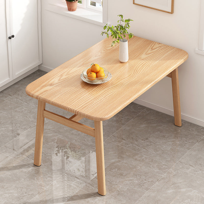 Contemporary Light Brown MDF Top Dining Set Rectangle Shape Kitchen Dining Set with 4 Legs Base