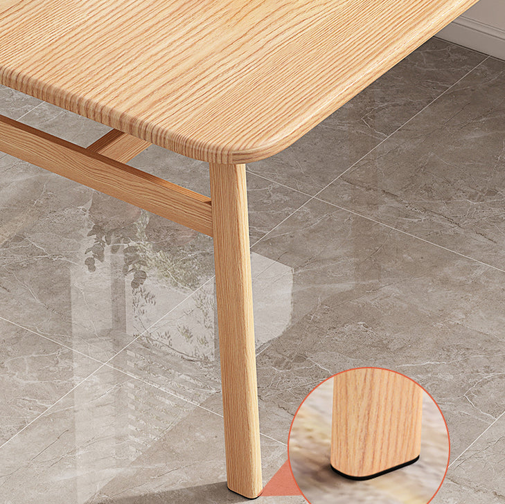 Contemporary Light Brown MDF Top Dining Set Rectangle Shape Kitchen Dining Set with 4 Legs Base