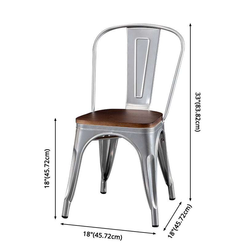 Industrial Style Solid Wood Dining Set with Metal 4 Legs Fixed Table Dinette Set for Restaurant