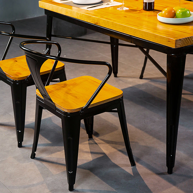 Industrial Style Solid Wood Furniture with Standard Height Dining Room Table Set