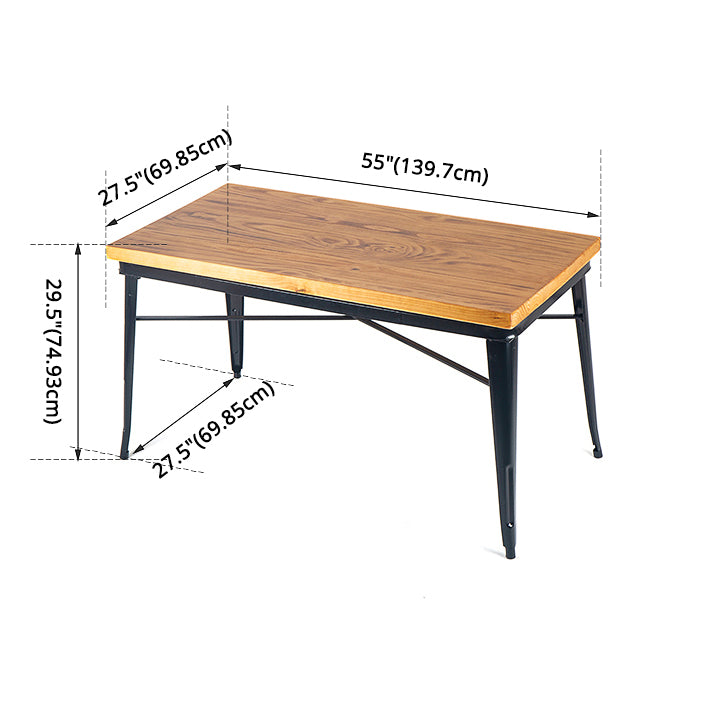 Industrial Style Solid Wood Furniture with Standard Height Dining Room Table Set
