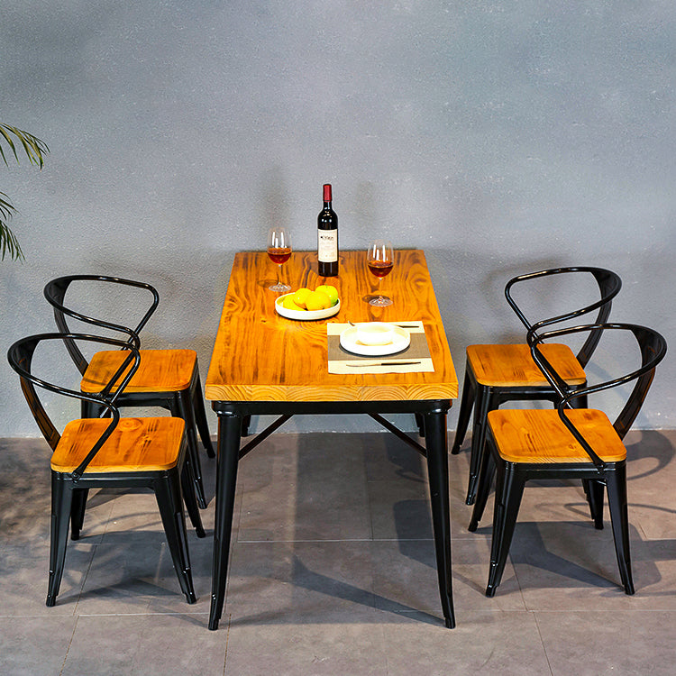 Industrial Style Solid Wood Furniture with Standard Height Dining Room Table Set