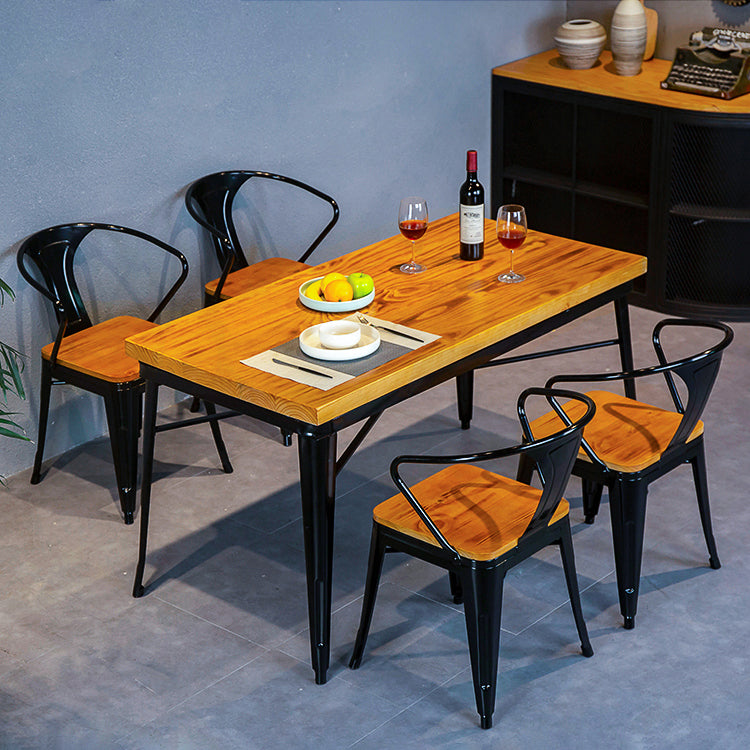 Industrial Style Solid Wood Furniture with Standard Height Dining Room Table Set