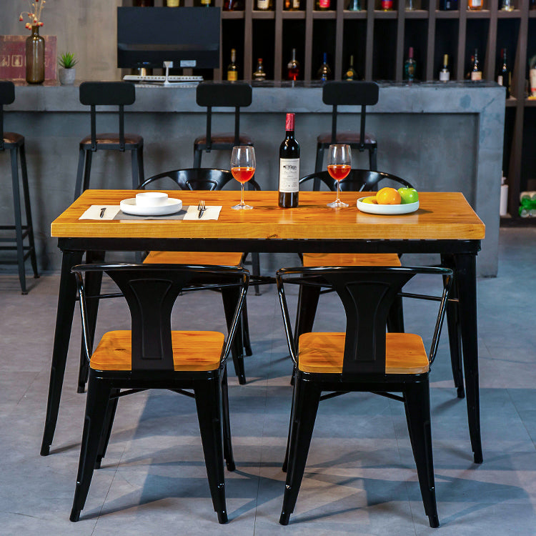 Industrial Style Solid Wood Furniture with Standard Height Dining Room Table Set