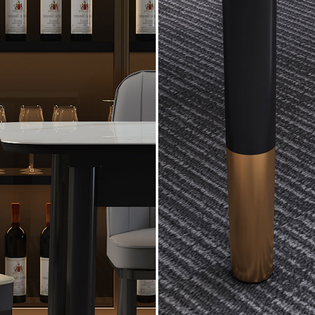 Dining Room Set Modern with Sintered Stone Dining Table and Cushion Chairs