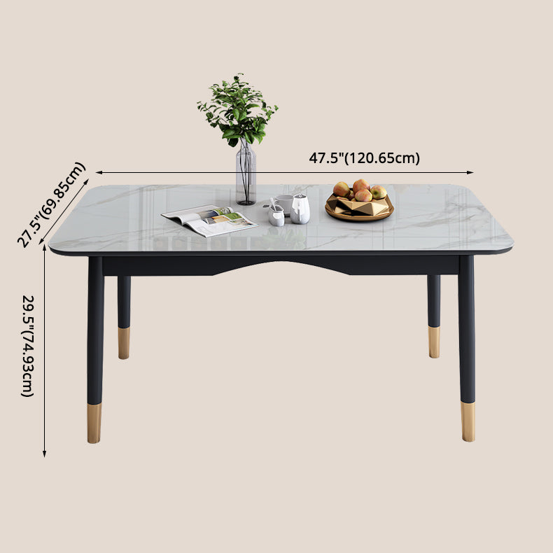 Dining Room Set Modern with Sintered Stone Dining Table and Cushion Chairs