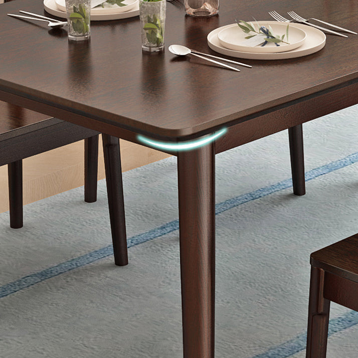 Minimalist Standard Solid Wood Dining Set Rectangle Shape for Kitchen Dining Set in Khaki