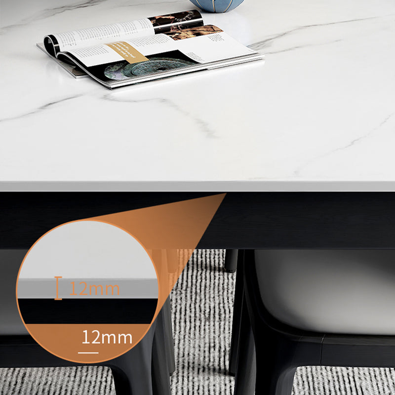 Contemporary Dining Set with Sintered Stone Dining Table and Cushion Chairs