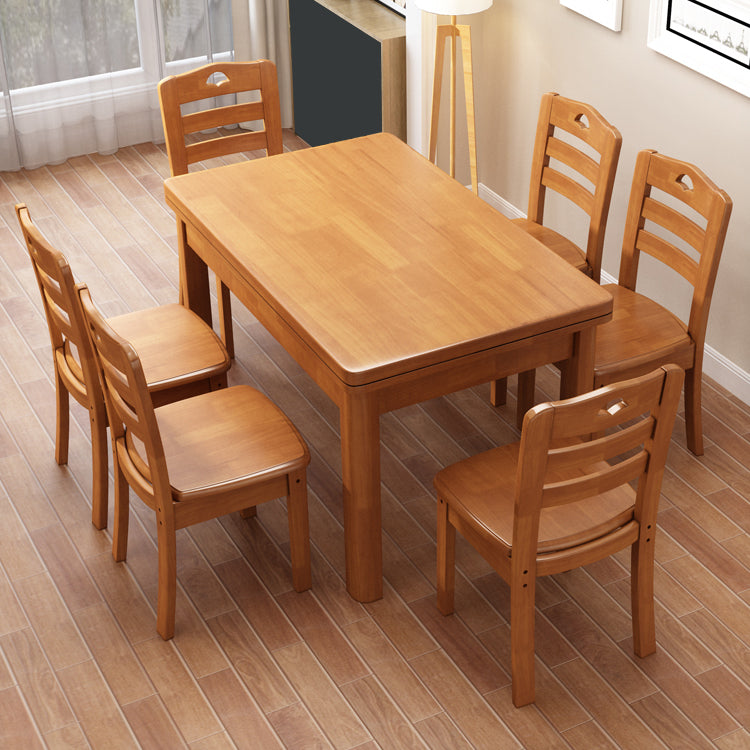 Contemporary Dining Table Sets with Solid Wood Dining Table and Chairs