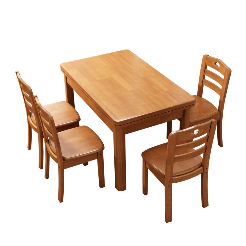 Contemporary Dining Table Sets with Solid Wood Dining Table and Chairs
