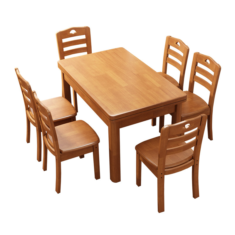 Contemporary Dining Table Sets with Solid Wood Dining Table and Chairs