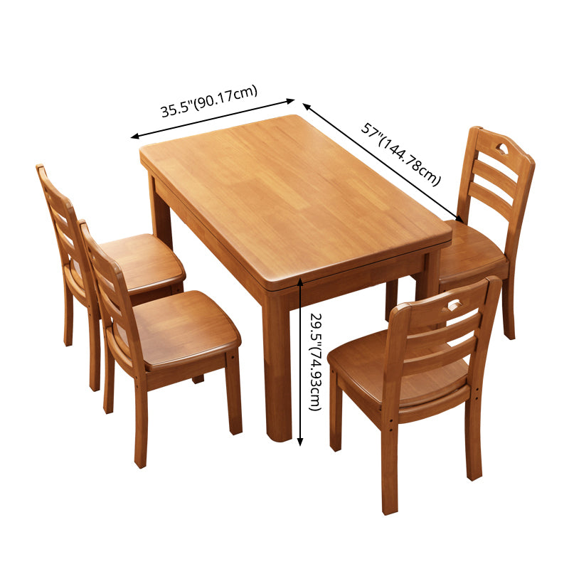 Contemporary Dining Table Sets with Solid Wood Dining Table and Chairs