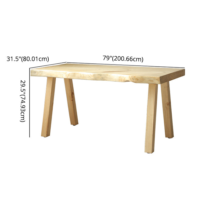 Contemporary Natural Standard Dining Set Solid Wood Kitchen Dining Set with 4 Legs Base