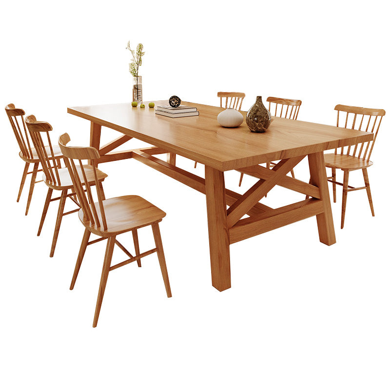Modern Solid Wood Standard Dining Set Rectangle Shape Natural Dining Set for Kitchen