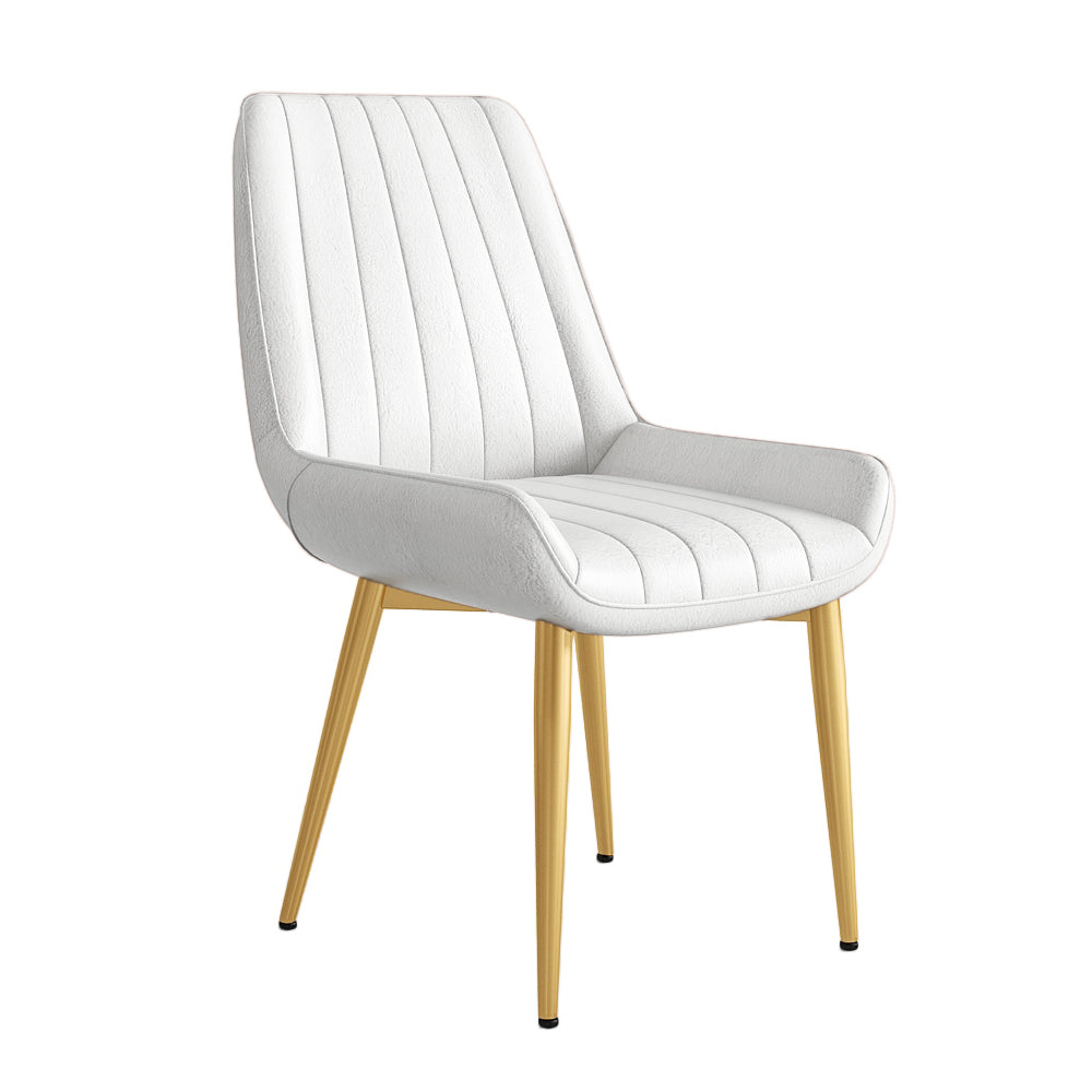 Contemporary Style Marble Table with White Table and 4 Gold Legs Base for Home Use