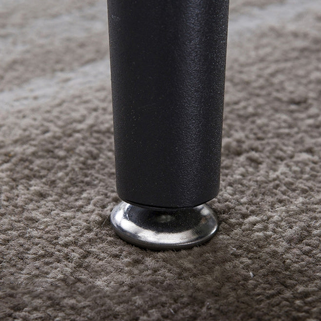 Modern Sintered Stone White Dining Set with Rectangle Table and Black Legs Dining Set