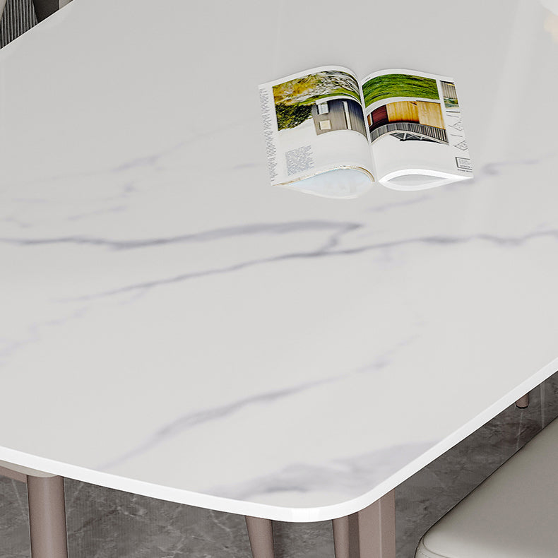 Modern Style Sintered Stone Dining Set with 4 Legs Fixed Table Dinette Set for Dining Room